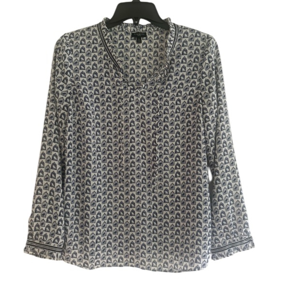 Talbots Top Blouse with Bird Cage Design SP Small Petite